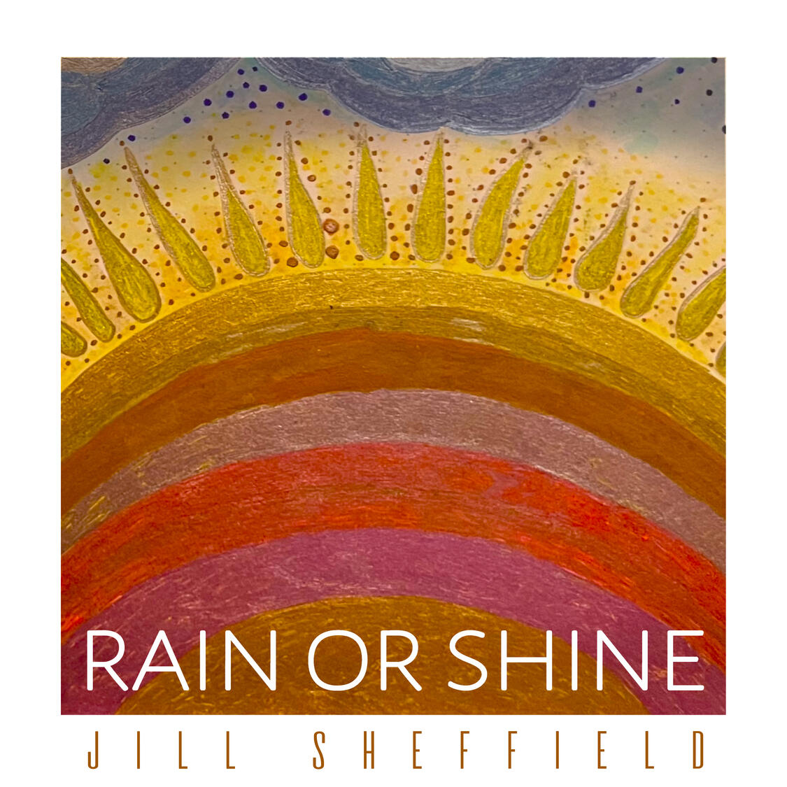 Single artwork for 'Jack and Me' by Jill Sheffield, featuring an aged color photo of Jack, Jill and their father in a moving vehicle.